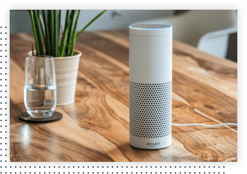Amazon's Alexa on a table.
