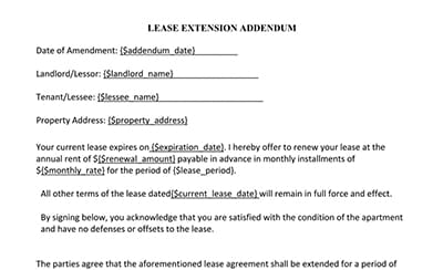 Lease Extension Agreement Template graphic