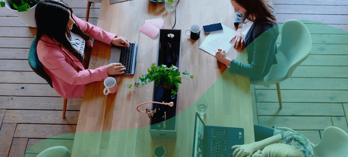 People working at a desk