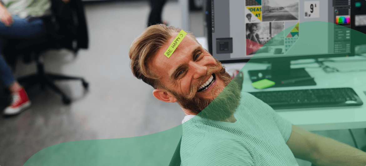 Smiling man at the workplace