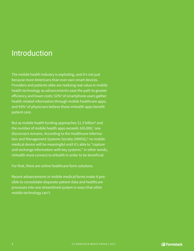 mobile healthcare white paper patient data management with green form