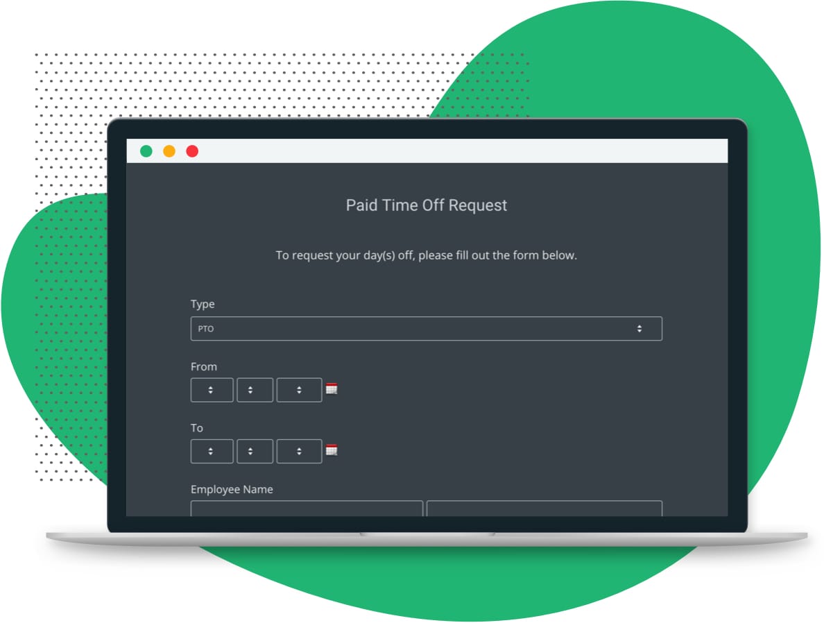 Form Request PTO Formstack | Template