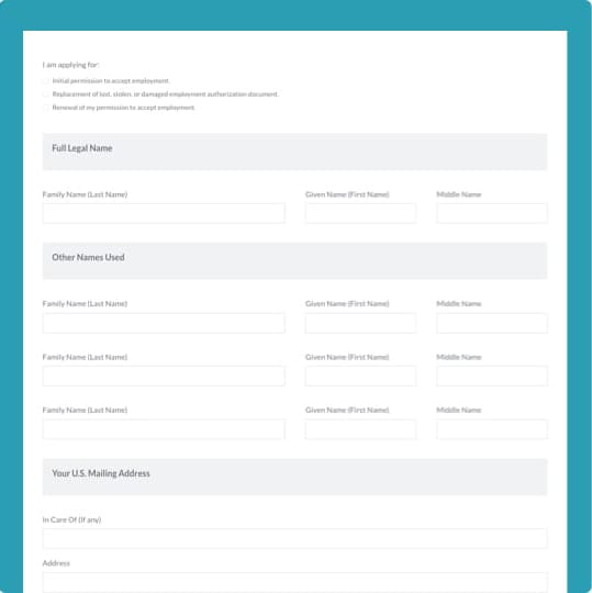 Work Permit Application Form graphic