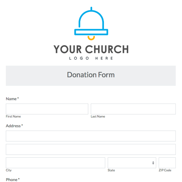 church forms templates formstack