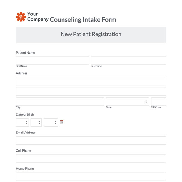 Counseling Intake Form Template graphic