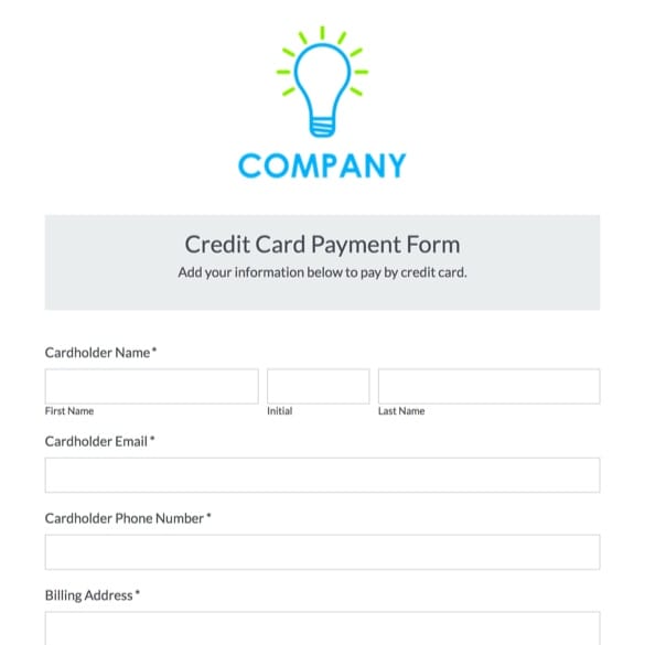 Credit Card Payment Form graphic