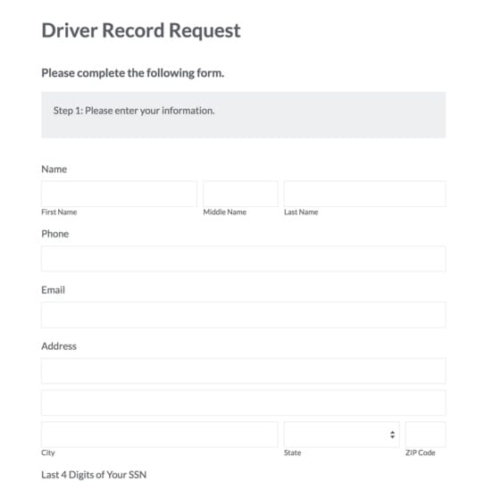 Driver Record Request graphic