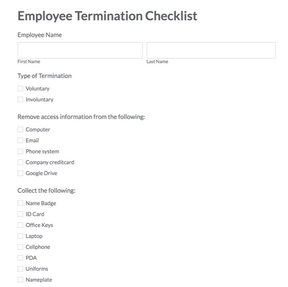 Employee Termination Checklist graphic