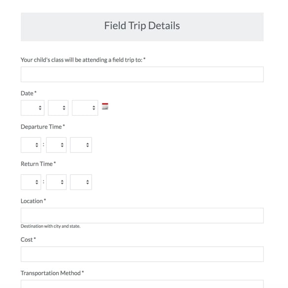 Permission Slips for Field Trips graphic