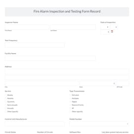Fire Alarm Inspection Form Template graphic