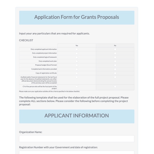 Grant Application Form Template graphic