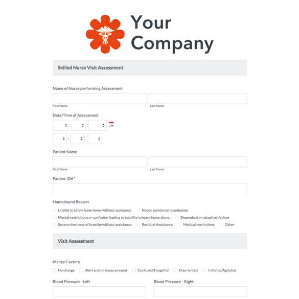 Home Health Skilled Nursing Visit Template graphic