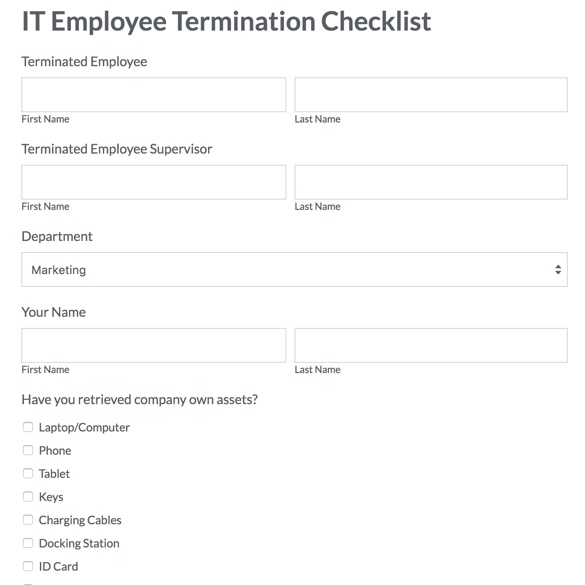 IT Employee Termination Checklist graphic
