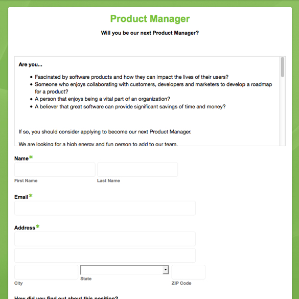 Job Application Form graphic