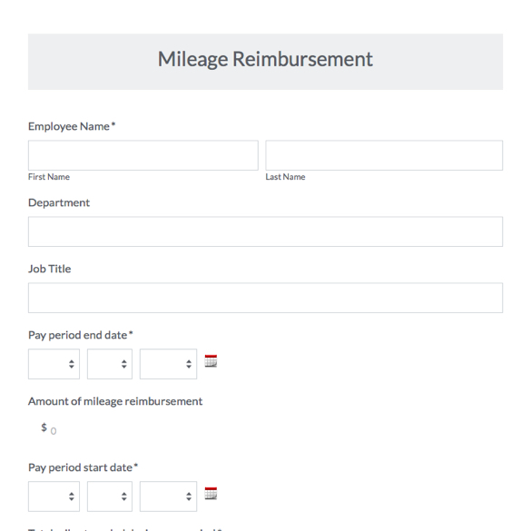 Mileage Reimbursement Form graphic