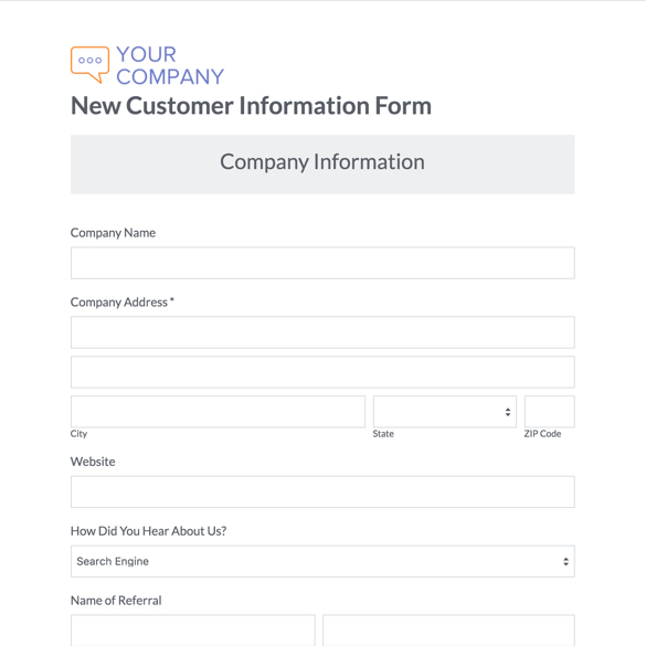 online business forms templates for every department formstack new customer information template