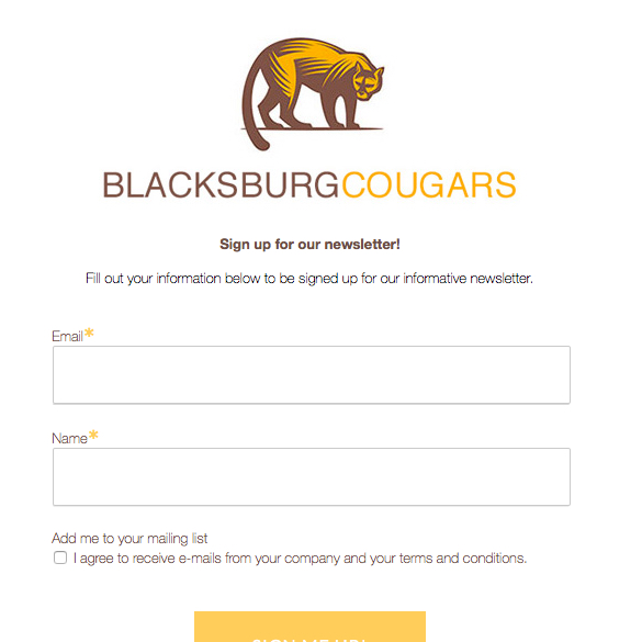 Newsletter Signup Form graphic