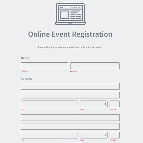 Online Registration Form Template