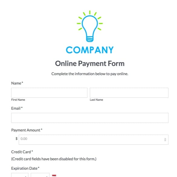 online payment form templates secure payment forms formstack payment template