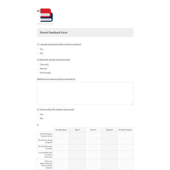 Parents Feedback Form for School graphic