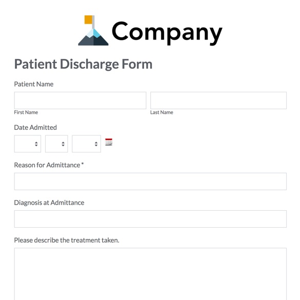 Patient Discharge Form Template graphic