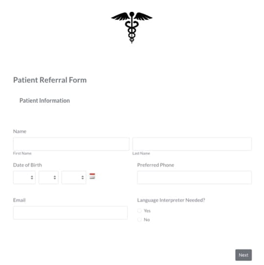 Patient Referral Form Template graphic