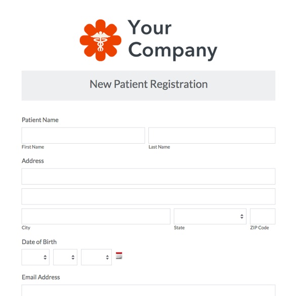 New Patient Registration Form graphic