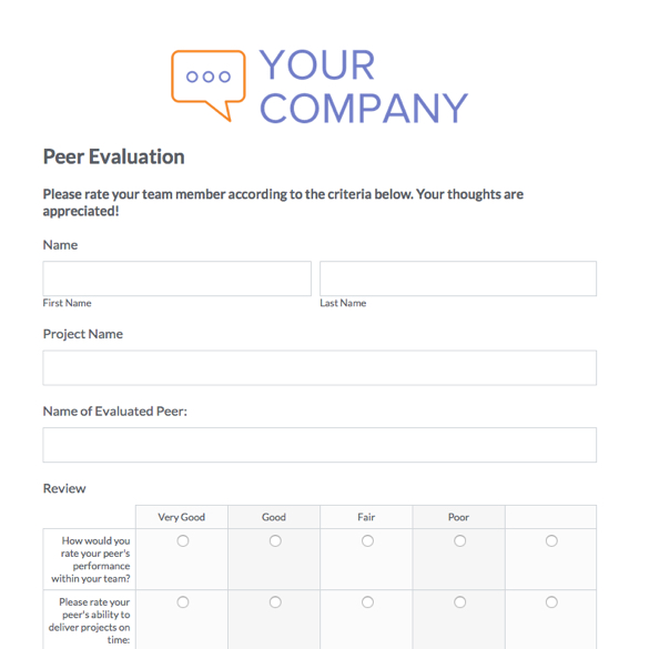 Peer Evaluation Form graphic