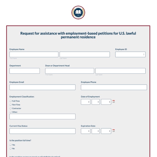 Permanent Residency Assistance Request Form Template graphic
