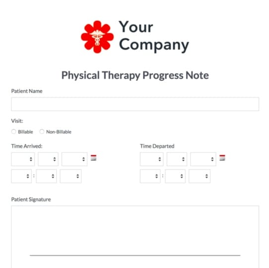 Physical Therapy Progress Note Form graphic