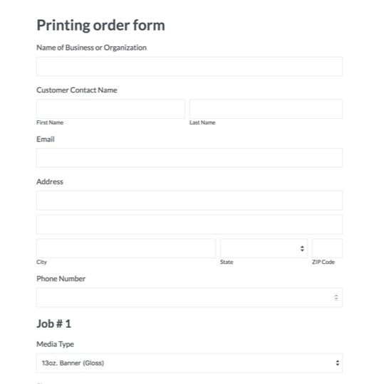 Printing Order Form graphic