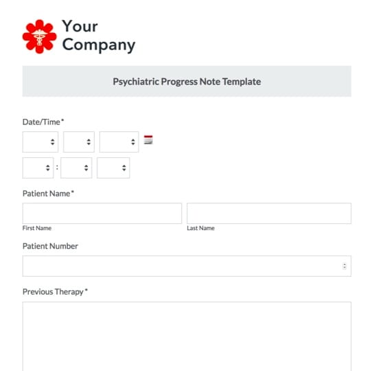 Outpatient Psychiatric Progress Note graphic