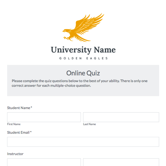 Multiple Choice Online Quiz Template graphic