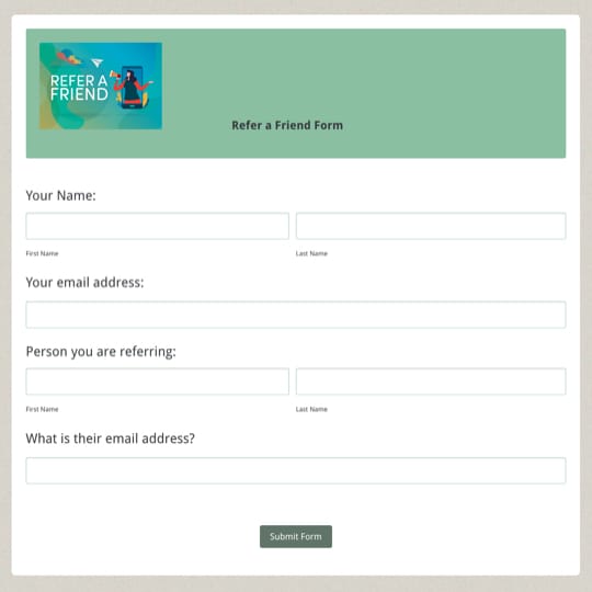 Refer a Friend Form Template graphic