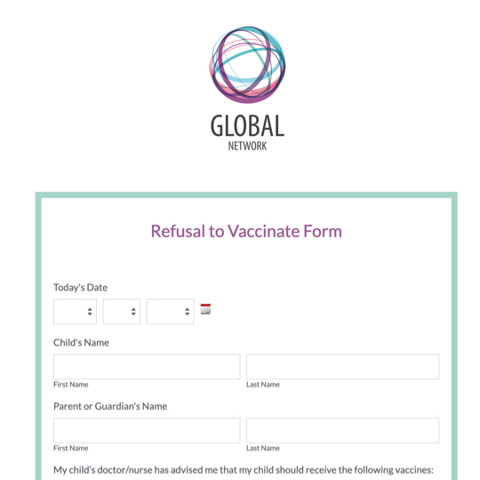 Refusal to Vaccinate Form graphic