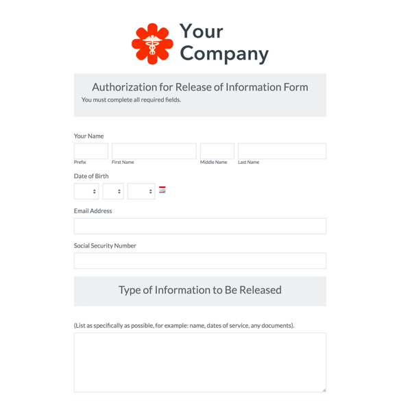 Release of Information Form graphic