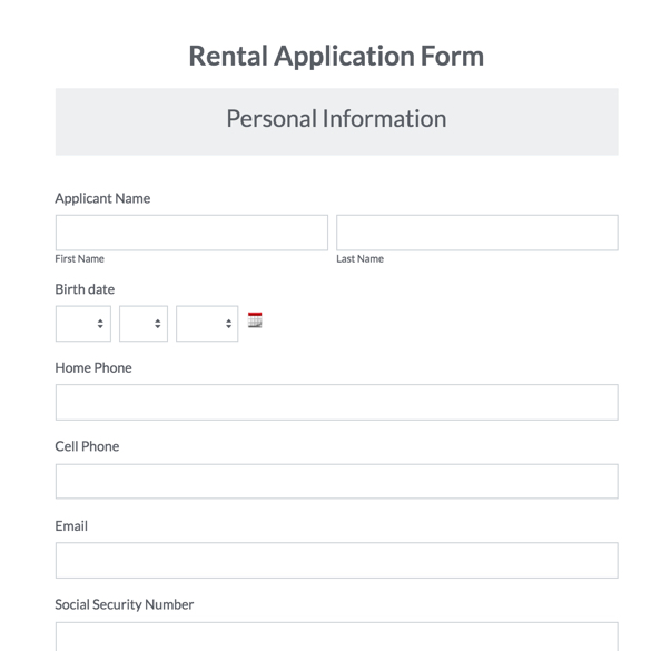 Rental Application Template graphic