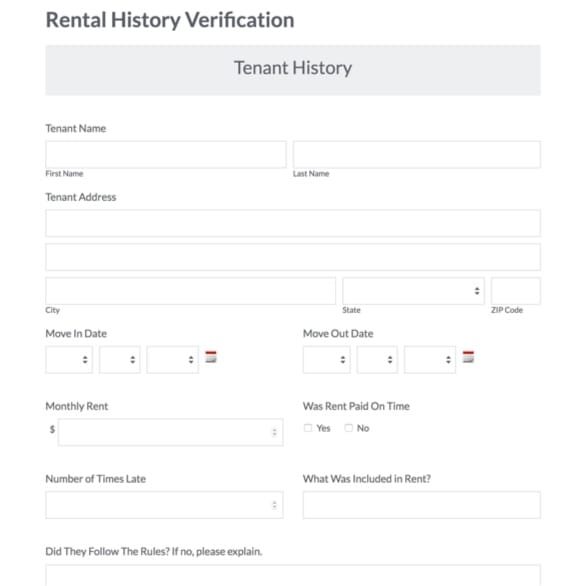 Rental Verification Form graphic