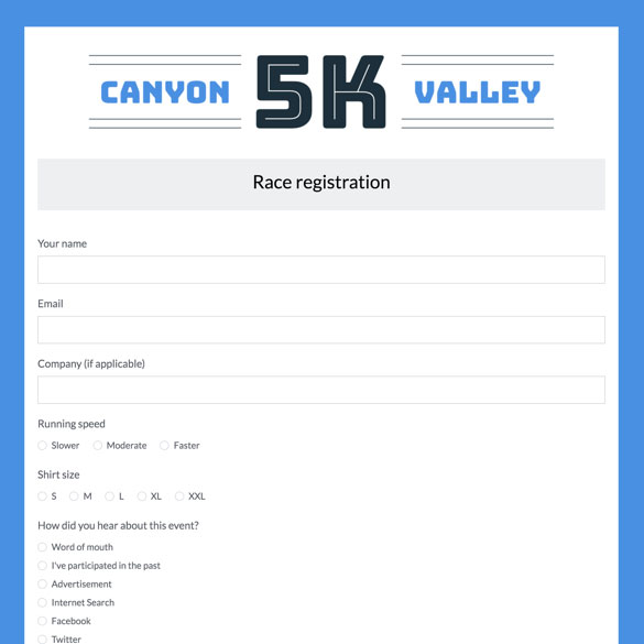 Online Registration Form Template graphic