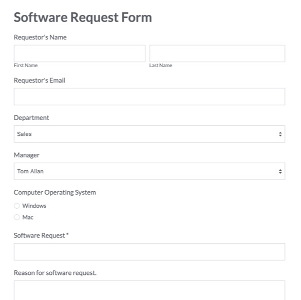 Software Request Form Template graphic