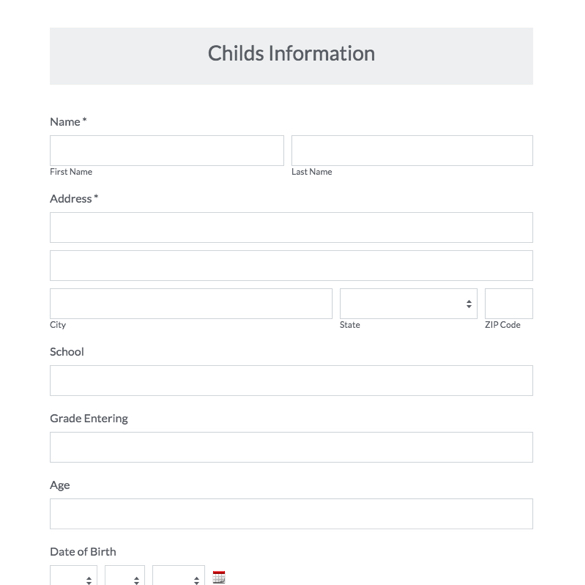 Summer Camp Registration Form graphic