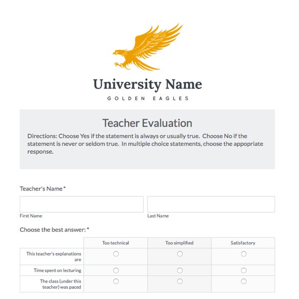 Teacher Evaluation Survey graphic