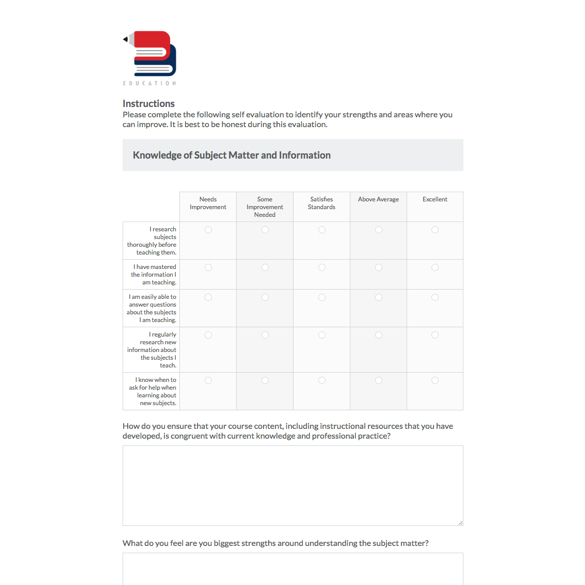 Teacher Self-Evaluation Form graphic