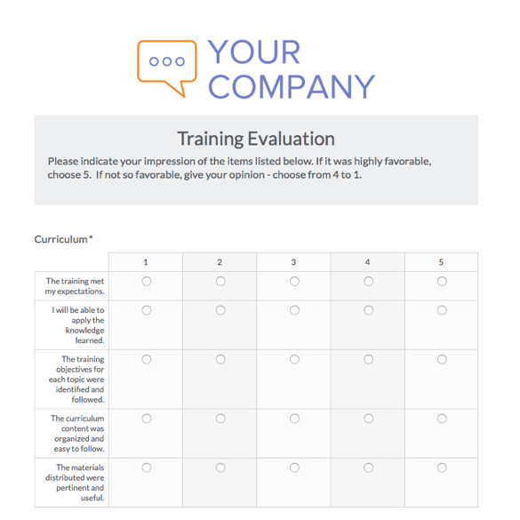 Training Evaluation Form graphic