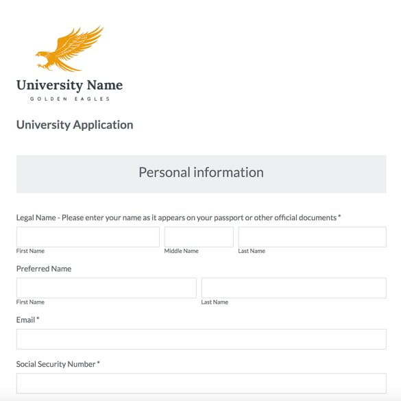 University Application Form graphic