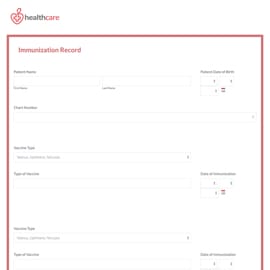 Vaccination Record Form Template graphic