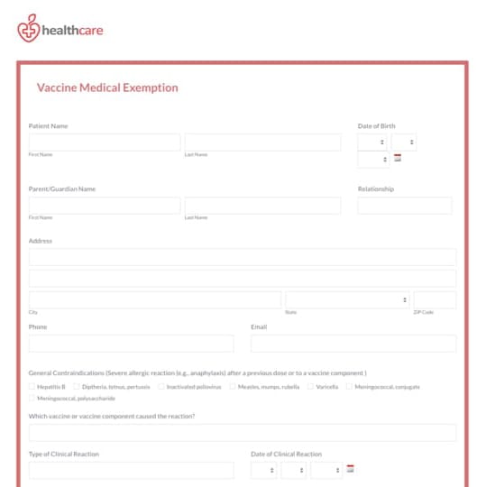 Vaccine Exemption Form graphic