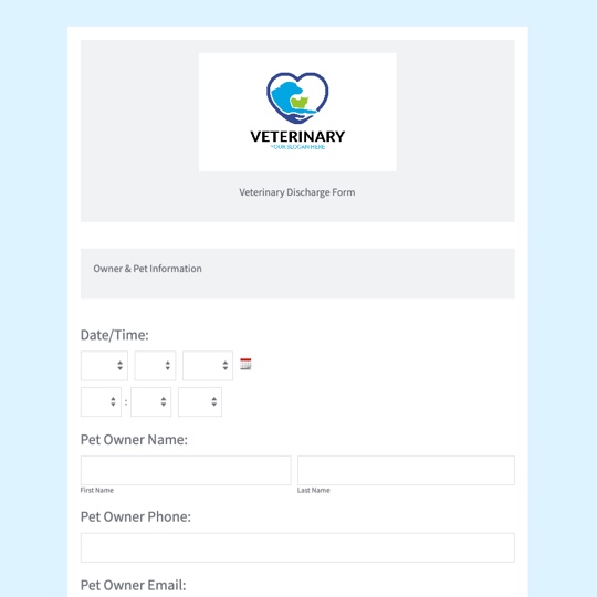 Veterinary Discharge Form Template graphic