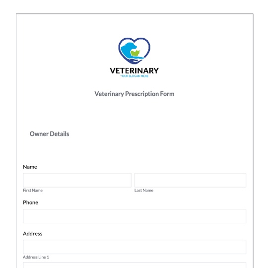 Veterinary Prescription Form Template graphic
