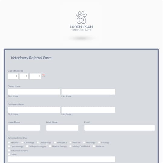 Veterinary Referral Form Template graphic
